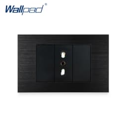 Italian Chile Socket Wallpad Luxury Tempered Glass Panel Electric Wall Power Socket Electrical Outlets For Home 16A AC 110-250V
