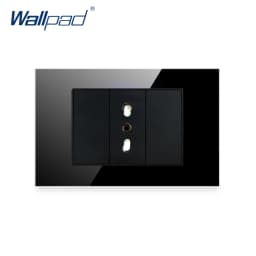 Italian Chile Socket Wallpad Luxury Tempered Glass Panel Electric Wall Power Socket Electrical Outlets For Home 16A AC 110-250V