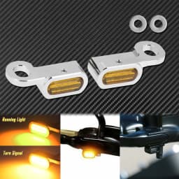 2X Motorcycle LED Turn Signal Indicator Light Black/Chrome For Harley Touring Road Street Glide FLHR 2014-2023 Softail 2016-2017