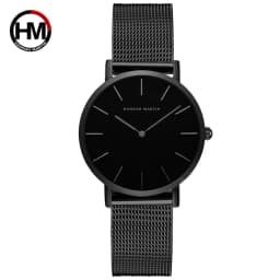 HANNAH MARTIN 36mm Japan Movement Women Watch Stainless Steel Mesh Top Brand Minimalist Rose Gold Waterproof Quartz Women Watch