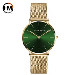 HANNAH MARTIN 36mm Japan Movement Women Watch Stainless Steel Mesh Top Brand Minimalist Rose Gold Waterproof Quartz Women Watch