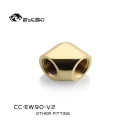 Bykski Angle 90 Fitting Double Female 90 Degree Connector Brass Joint Use for Water Cooling Elbow G1/4'' Thread CC-EW90-V2
