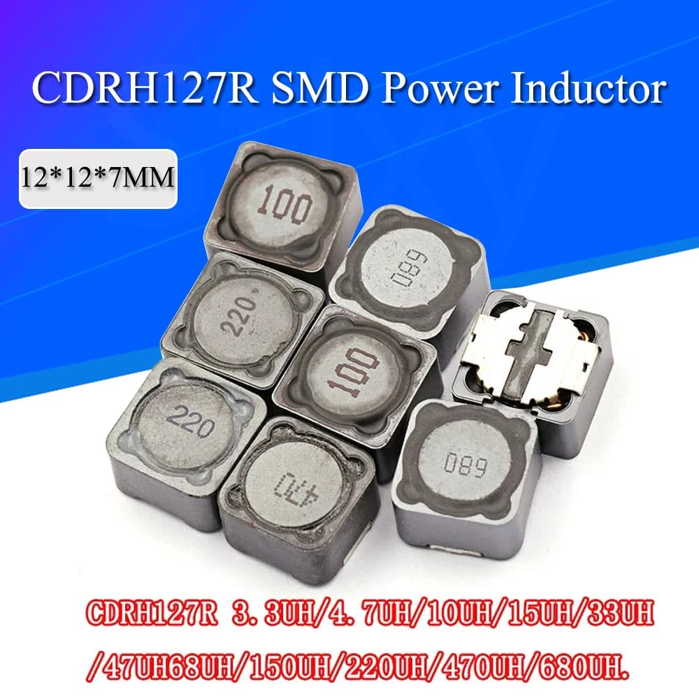 5PCS 12*12*7mm Power Inductance CD127R Shielded inductor SMD power inductor 4.7UH 6.8UH 10UH 15UH 22UH 33UH 47UH 68UH 100UH
