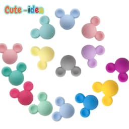 Cute-idea 10pcs Baby Mouse Teething Beads Food Grade chew teether For Necklaces DIY Nursing Pacifier chain Toys Baby goods
