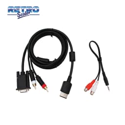 RetroScaler VGA Cable for Dreamcast Console High Definition + 3.5mm to 2-Male RCA Adapter