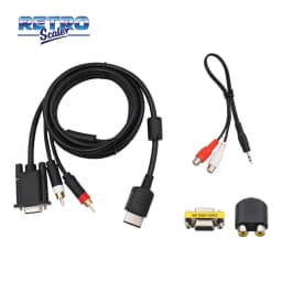 RetroScaler VGA Cable for Dreamcast Console High Definition + 3.5mm to 2-Male RCA Adapter
