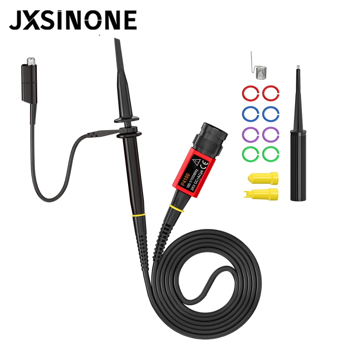 JXSINONE P4100 100MHz High Voltage Oscilloscope Probe 2KV with Accessory Kit 2000V 100:1 100X