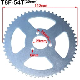 Motorcycle T8F 54T tooth 26mm 29mm 35mm 54mm Rear Chain Sprocket T8F 136link chains For 47cc 49cc Pocket Bike Mini Moto Quad ATV