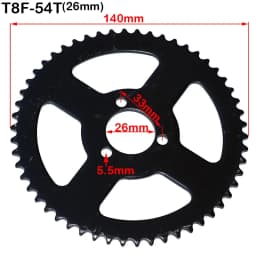 Motorcycle T8F 54T tooth 26mm 29mm 35mm 54mm Rear Chain Sprocket T8F 136link chains For 47cc 49cc Pocket Bike Mini Moto Quad ATV