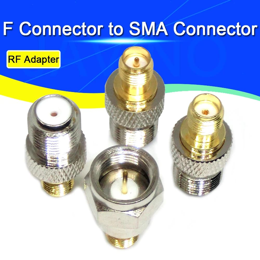 2-20Pcs RF coaxial coax adapter F Type Female Jack to SMA Male Plug Straight F connector to SMA Connector Javino