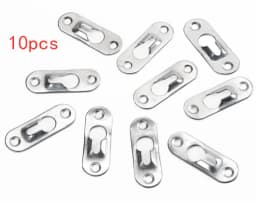 10pcs Picture Hanger Hooks frame Wall Metal Keyhole Hanging Paintings Fasteners Art Gallery Display Mirror Brackets Hardware