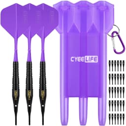 CyeeLife Brass Soft Tip Darts 16g With Carry Case and Extra Plastic Points & Flights,Professional Electronic Dart set