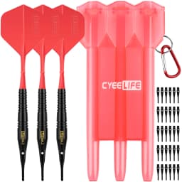 CyeeLife Brass Soft Tip Darts 16g With Carry Case and Extra Plastic Points & Flights,Professional Electronic Dart set