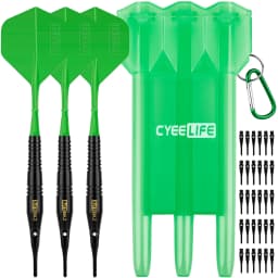 CyeeLife Brass Soft Tip Darts 16g With Carry Case and Extra Plastic Points & Flights,Professional Electronic Dart set