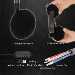 kebidu 3.5mm Wired Headphones Microphone Universal USB Headset With Microphone For PC /Laptop/Computer