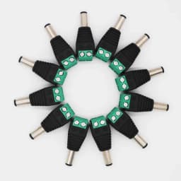 100pcs Male DC Connector 2.1*5.5mm Power Jack Adapter Plug Cable Easy Connector for CCTV Camera/3528/5050 LED Strip Light