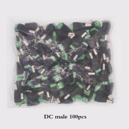 100pcs Male DC Connector 2.1*5.5mm Power Jack Adapter Plug Cable Easy Connector for CCTV Camera/3528/5050 LED Strip Light