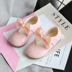 Princess Girls Shoes Toddlers Infants Leather Shoes Children's Flats With Ribbon Bow-knot PU Patent Leather Kids Mary Janes Soft
