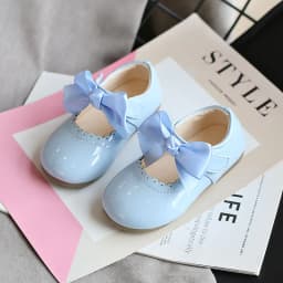 Princess Girls Shoes Toddlers Infants Leather Shoes Children's Flats With Ribbon Bow-knot PU Patent Leather Kids Mary Janes Soft