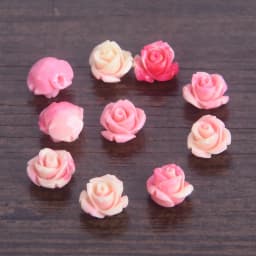 10pcs 6mm 8mm 10mm Flower Shape Gradient Color Artificial Coral Shell Powder Loose Beads for Jewelry Making DIY Crafts Findings