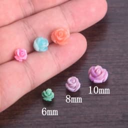 10pcs 6mm 8mm 10mm Flower Shape Gradient Color Artificial Coral Shell Powder Loose Beads for Jewelry Making DIY Crafts Findings