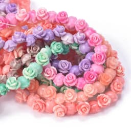 10pcs 6mm 8mm 10mm Flower Shape Gradient Color Artificial Coral Shell Powder Loose Beads for Jewelry Making DIY Crafts Findings