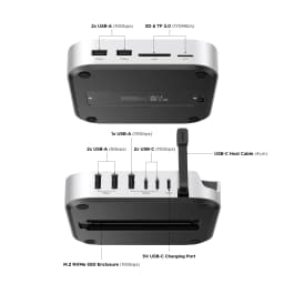UGREEN USB HUB Docking Station for Mac Mini M4/M5/M6 M.2 NVMe SSD 8TB Max 10Gbps USB-A&C Ports SD&TF 170MB/s USB Splitter Dock