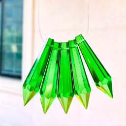 5PCS Crystal Pointed Beads Chandelier Crystals Lamp Prisms Icicle Glass Bead Suncatcher for Windows Decor DIY Hanging Pendant