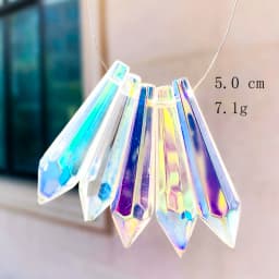 5PCS Crystal Pointed Beads Chandelier Crystals Lamp Prisms Icicle Glass Bead Suncatcher for Windows Decor DIY Hanging Pendant