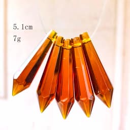 5PCS Crystal Pointed Beads Chandelier Crystals Lamp Prisms Icicle Glass Bead Suncatcher for Windows Decor DIY Hanging Pendant