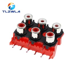 2PCS New 2P 4P 6P 8P RCA Female Audio Video Plug AV Connector Socket Connector AV2-8.4-13 Red PCB Parts