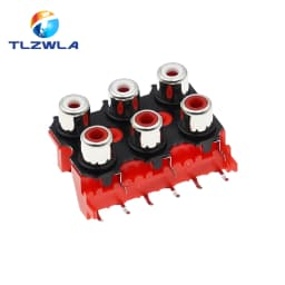 2PCS New 2P 4P 6P 8P RCA Female Audio Video Plug AV Connector Socket Connector AV2-8.4-13 Red PCB Parts