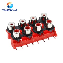 2PCS New 2P 4P 6P 8P RCA Female Audio Video Plug AV Connector Socket Connector AV2-8.4-13 Red PCB Parts