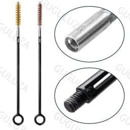 GUGULUZA 3/6Pcs Set 9MM Pistol Cleaning Kit Brass Bristle Bore Brush Nylon Rod for Universal .38Cal.357Cal Handgun Revolvers