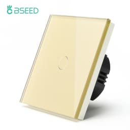BSEED EU Double Wall Light Switches Touch Switch Wall Socket USB Type-C Charge Port Crystal Glass Panel Switch Blue Blacklight