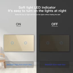BSEED EU Double Wall Light Switches Touch Switch Wall Socket USB Type-C Charge Port Crystal Glass Panel Switch Blue Blacklight