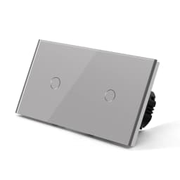 BSEED EU Double Wall Light Switches Touch Switch Wall Socket USB Type-C Charge Port Crystal Glass Panel Switch Blue Blacklight