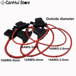 1set MINI/Small/Medium Car Waterproof Fuse Box Blade Type In Line Fuse Holder Power Socket 18/16/14/12/10AWG 7.5A10A20A30A40A50A