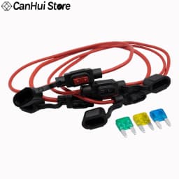 1set MINI/Small/Medium Car Waterproof Fuse Box Blade Type In Line Fuse Holder Power Socket 18/16/14/12/10AWG 7.5A10A20A30A40A50A