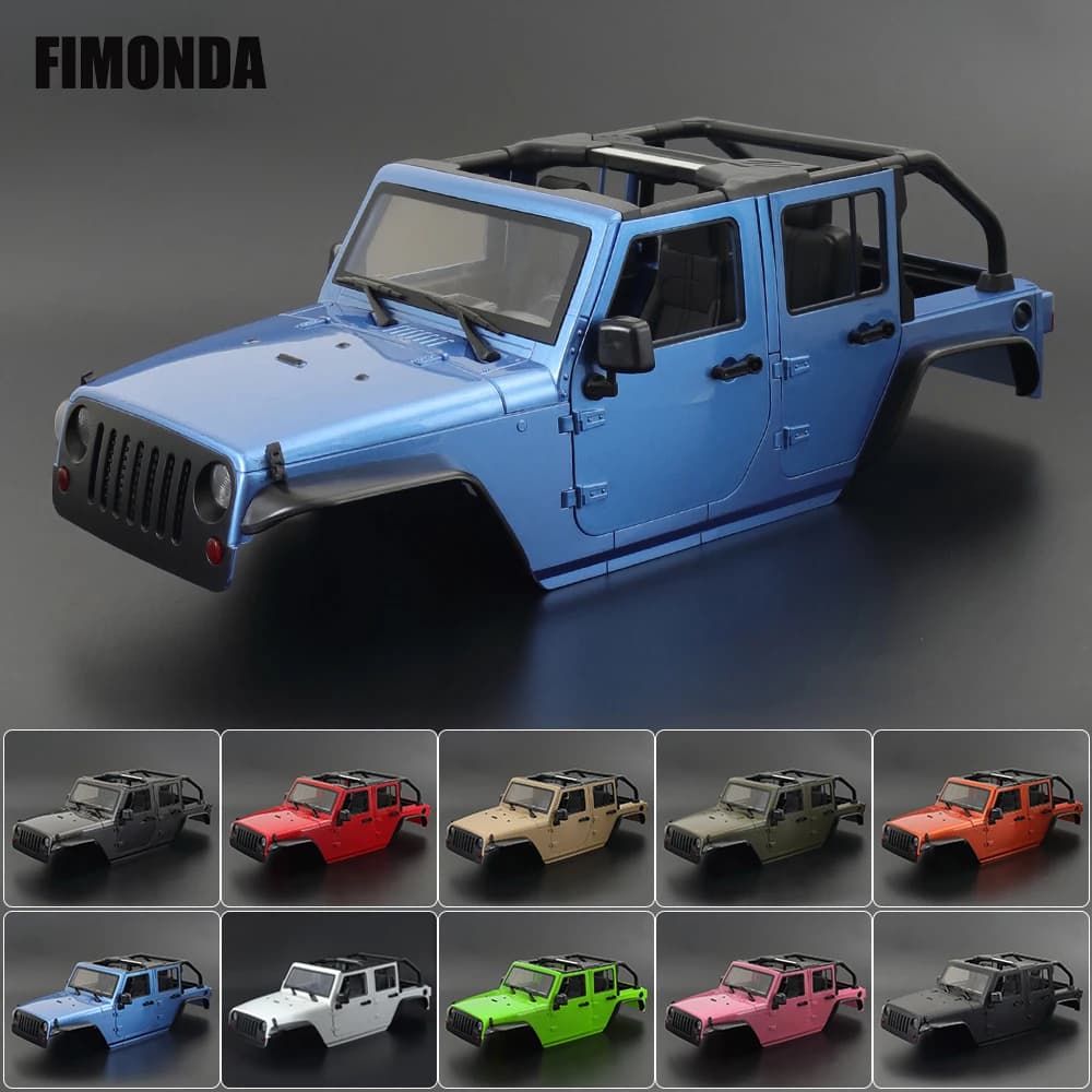 1:10 Scale Wrangler Convertible Hard Body Kit 313mm Wheelbase for 1/10 RC Crawler Axial SCX10 Rubicon TRX4 Redcat GEN8