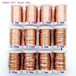 0.13mm 0.25mm 0.51mm 1mm 1.25mm Copper Wire Magnet Wire Enameled Copper Winding Wire Coil Copper Wire Winding Wire Weight 100g