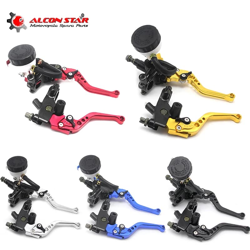 Alconstar- 7/8" 22mm Motorcycle Clutch Brake Master Cylinder Reservoir Levers Kit Fluid Reservoir Set For Honda For Kawasaki KLX