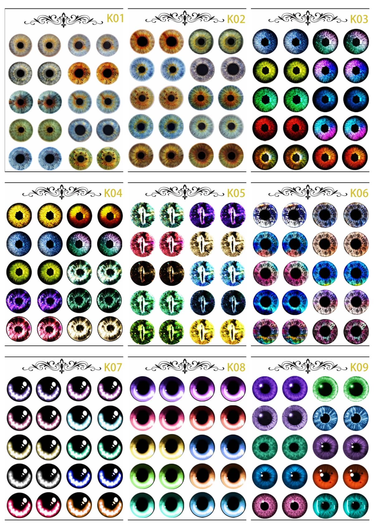 New Blythe Doll Eye Piece Pattern Paper DIY Doll Eye Accessories