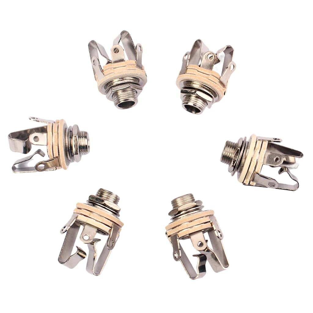 6 pieces mono input stereo output 6.35 mm 1/4 "jack socket for electric guitar