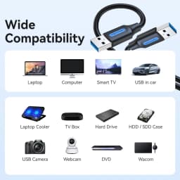 Vention USB to USB Extension Cable Male to Male 3.0 2.0 USB Extender Cord for Hard Disk TV Box Radiator USB 3.0 Cable Extension