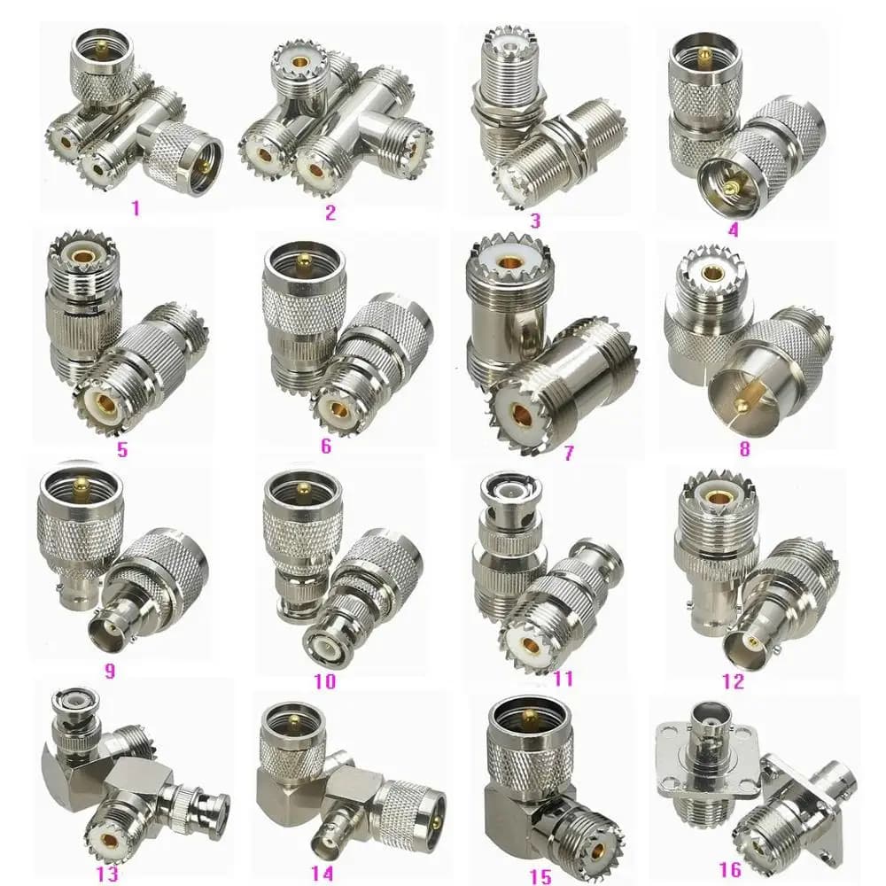 1Pcs UHF PL259 SO239 to UHF / BNC Male plug & Female jack Bulkhead & 4-holes Flange RF Coaxial Adapter connector Test Converter