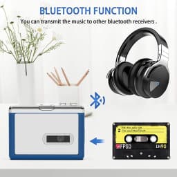 Y&H Portable Personal Walkman Bluetooth Cassette Player, Transmit Retro Tape Music to Bluetooth Earphone or Speaker ezcap215