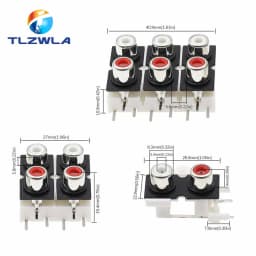 2PCS RCA Socket Connector AV2-8.4-9 2-Hole, 4-Hole, 6-Hole Audio Connector Audio Connector Mother Socket Signal Audio Plug