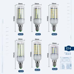 LED Lamp E27 E14 SMD 5730 220V Corn Bulb 24-72 LEDs Chandelier Candle Light for Home Decoration - Energy Efficient Lighting