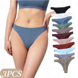 3Pcs/Set Women Brazilian Panties Low-Rise Thong Comfort Underwear Sexy Lingerie High-Stretch G-string Multi Color T-back M-XL